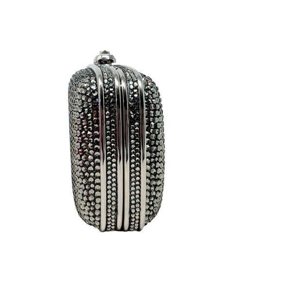 JUDITH LIEBER SWAROVSKI CRYSTAL Classic Micro mini Clutch Bag smoke gray Amazing - Picture 8 of 13